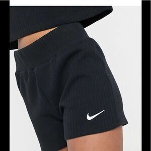 Nike Premium Ribbed Booty Shorts in black